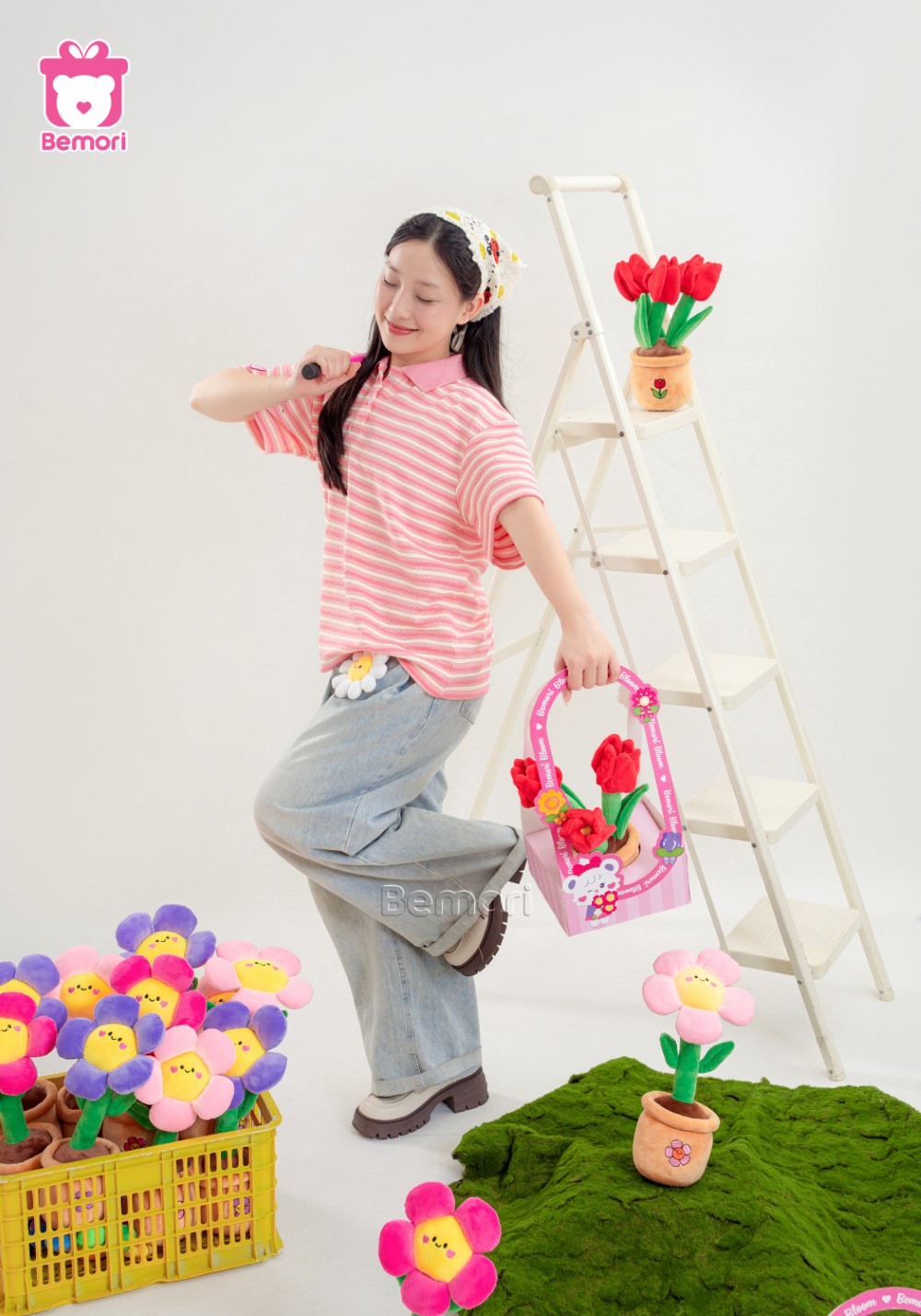 Giỏ hoa bông – món quà của những trái tim dịu dàng