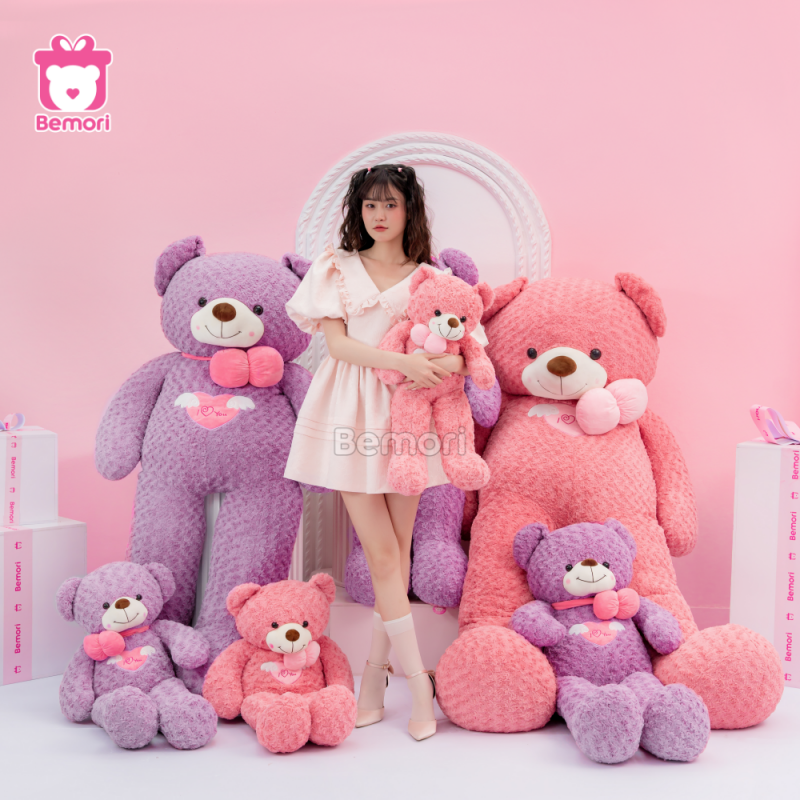 Gấu Bông Teddy Angel Hồng Và Angel Tím