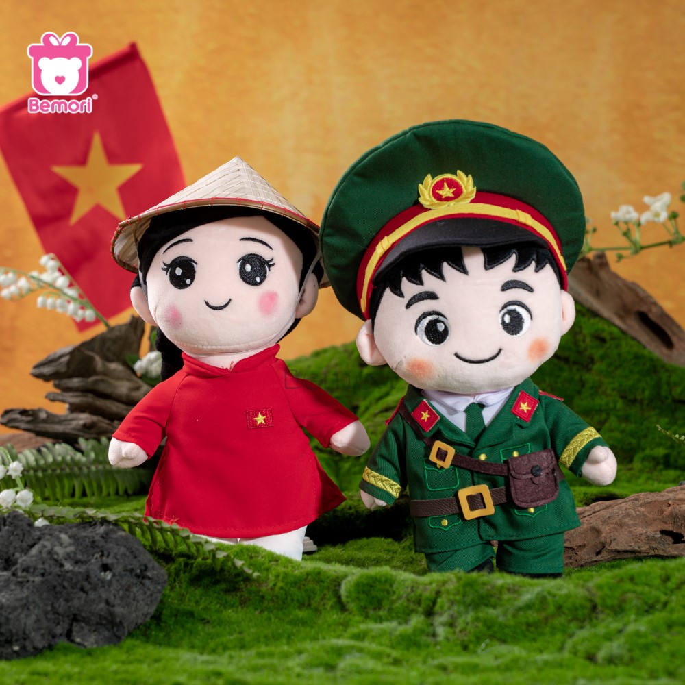 SET Quà Gấu Bông Bộ Đội Và Cô Gái Việt Nam dành tặng người thương