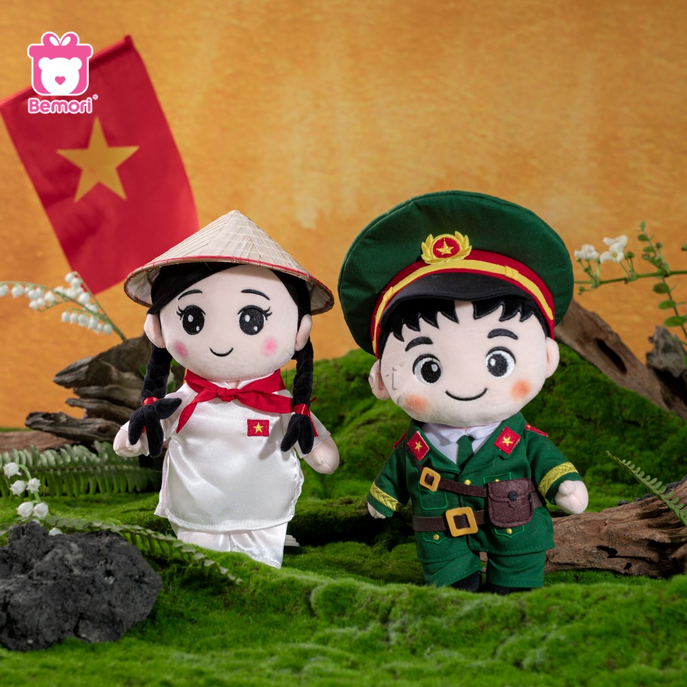 SET Quà Gấu Bông Bộ Đội Và Cô Gái Việt Nam dành tặng người thương
