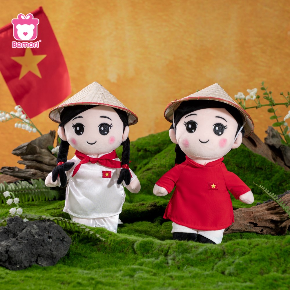 Gấu bông cô gái mặc áo dài mang vẻ đẹp của người phụ nữ Việt Nam