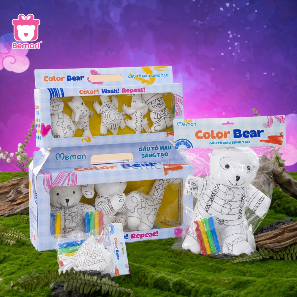 Gấu bông tô màu Color Bear cho bé sáng tạo