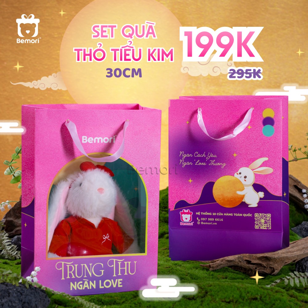 Set quà thỏ tiểu kim 30cm giá yêu thương chỉ 199K tại Bemori