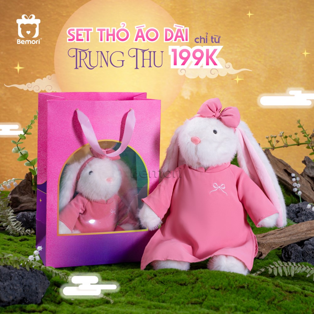 SET Quà Thỏ Bông Áo Dài: Món quà gửi trọn yêu thương dịp Trung Thu