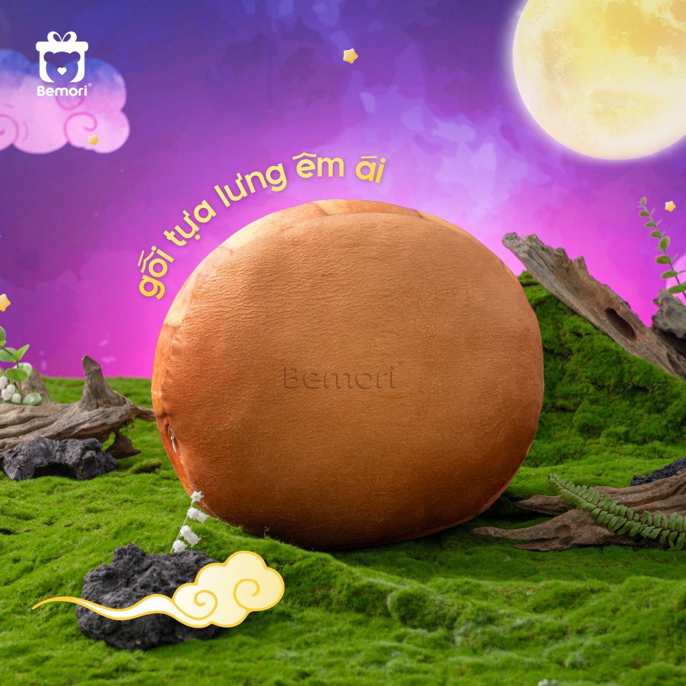 Gấu Bông Bánh Trung Thu Khổng Lồ làm gối tựa êm ái