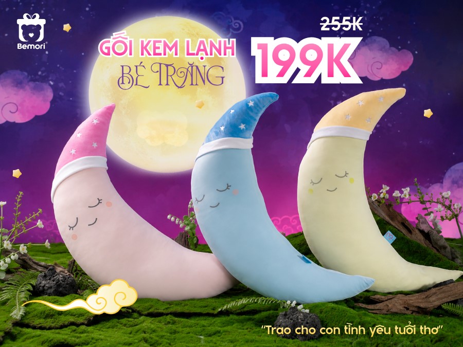 Gối Kem Lạnh Mặt Trăng 199K: Quà Trung Thu Mát Êm Cho Bé