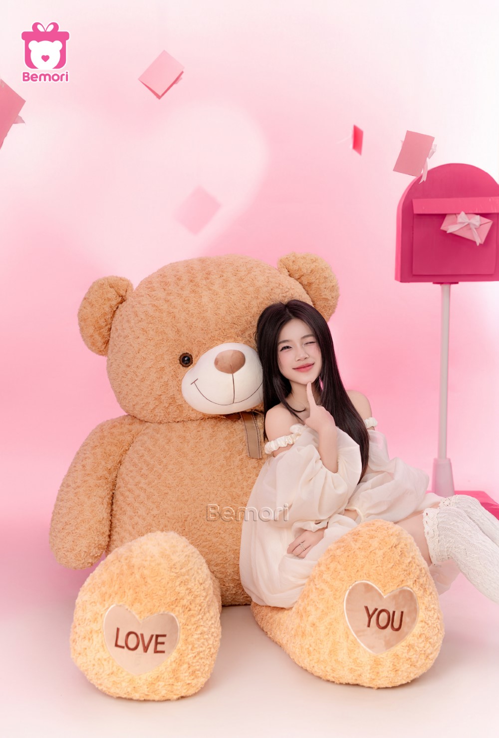 Gấu bông Teddy khổng lồ cùng anh yêu em mãi mãi về sau