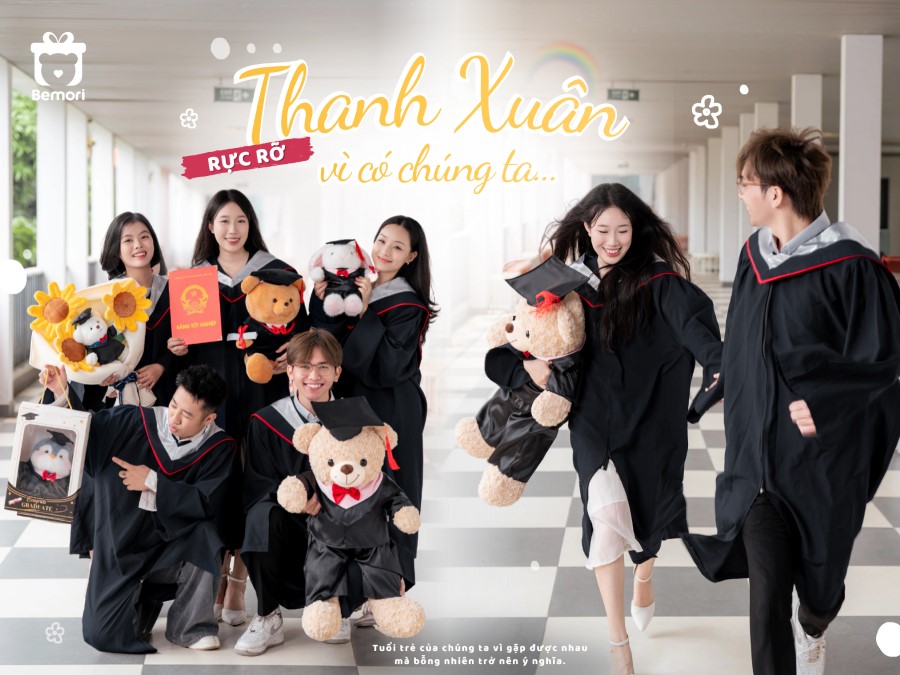 BST Gấu Bông Tốt Nghiệp "Be Grad": Cùng Bạn Lưu Giữ Thanh Xuân Rực Rỡ