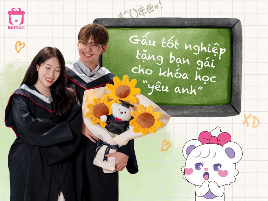 Gấu Bông Tốt Nghiệp Tặng Bạn Gái Cho Khóa Học "Yêu Anh”