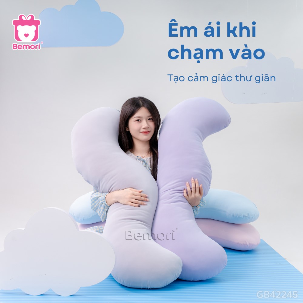 Gối Ôm Kem Lạnh Dáng Sóng êm ái