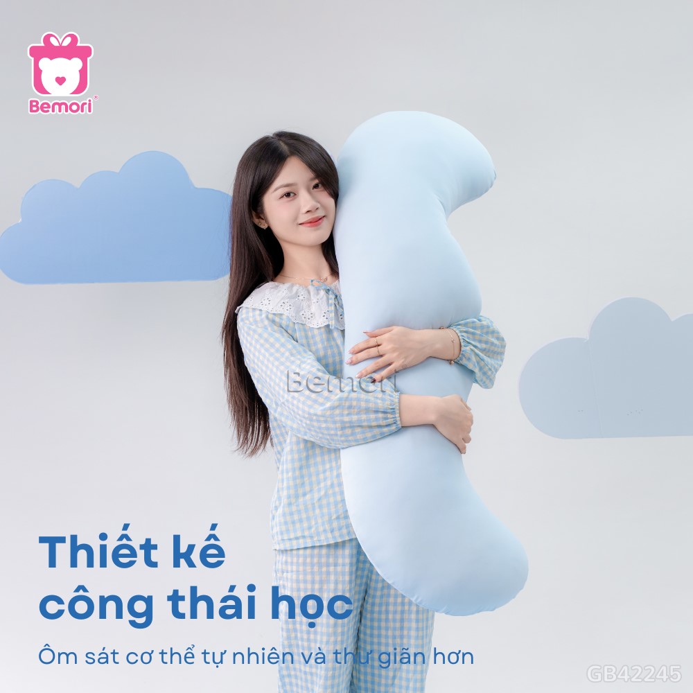 Gối Ôm Kem Lạnh Dáng Sóng phù hợp để gối đầu đọc sách