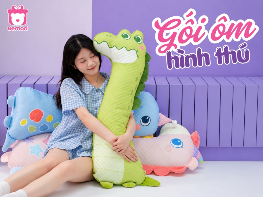 Gối Bông Ôm Ngủ Hình Thú Đáng Yêu: Ôm Êm, Ngủ Ngon, Chill Mỗi Ngày
