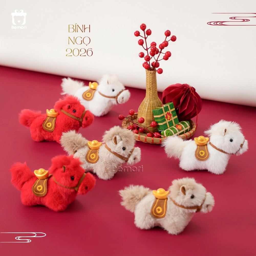 Ngựa bông Tết: Linh vật năm Bính Ngọ dễ thương