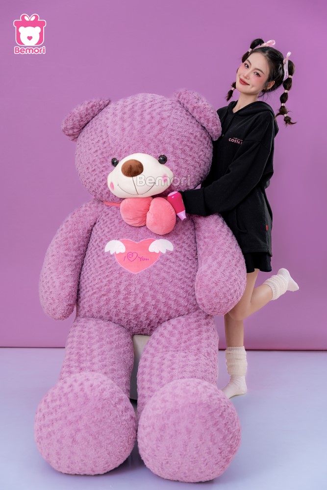 Teddy Angel Tím khổng lồ mang đến cảm giác ấm áp chưa từng có