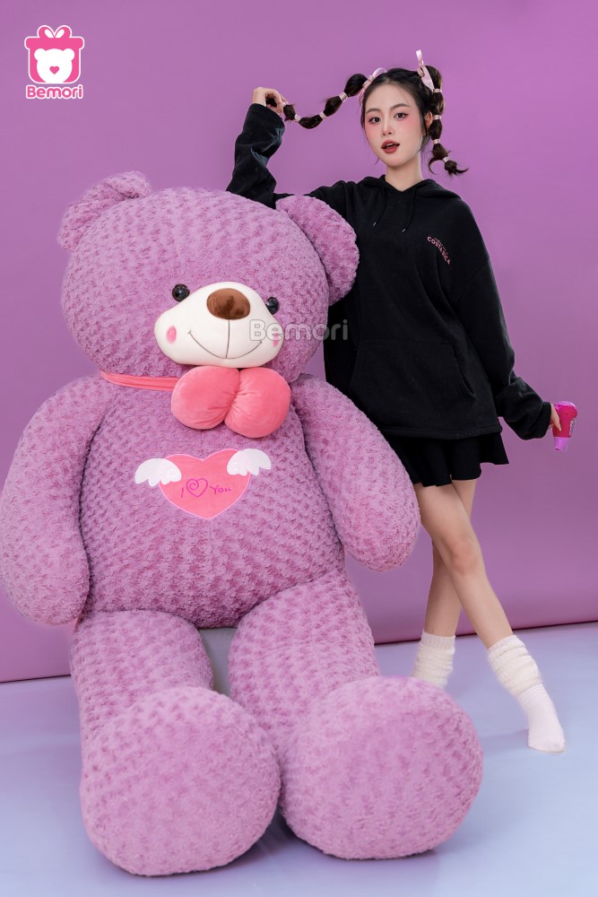 Valentine lãng mạn không thể thiếu gấu bông Teddy Angel Tím