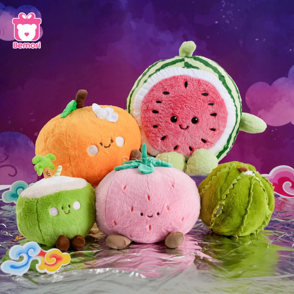 Gấu bông trái cây biến thành mâm ngũ quả sống động