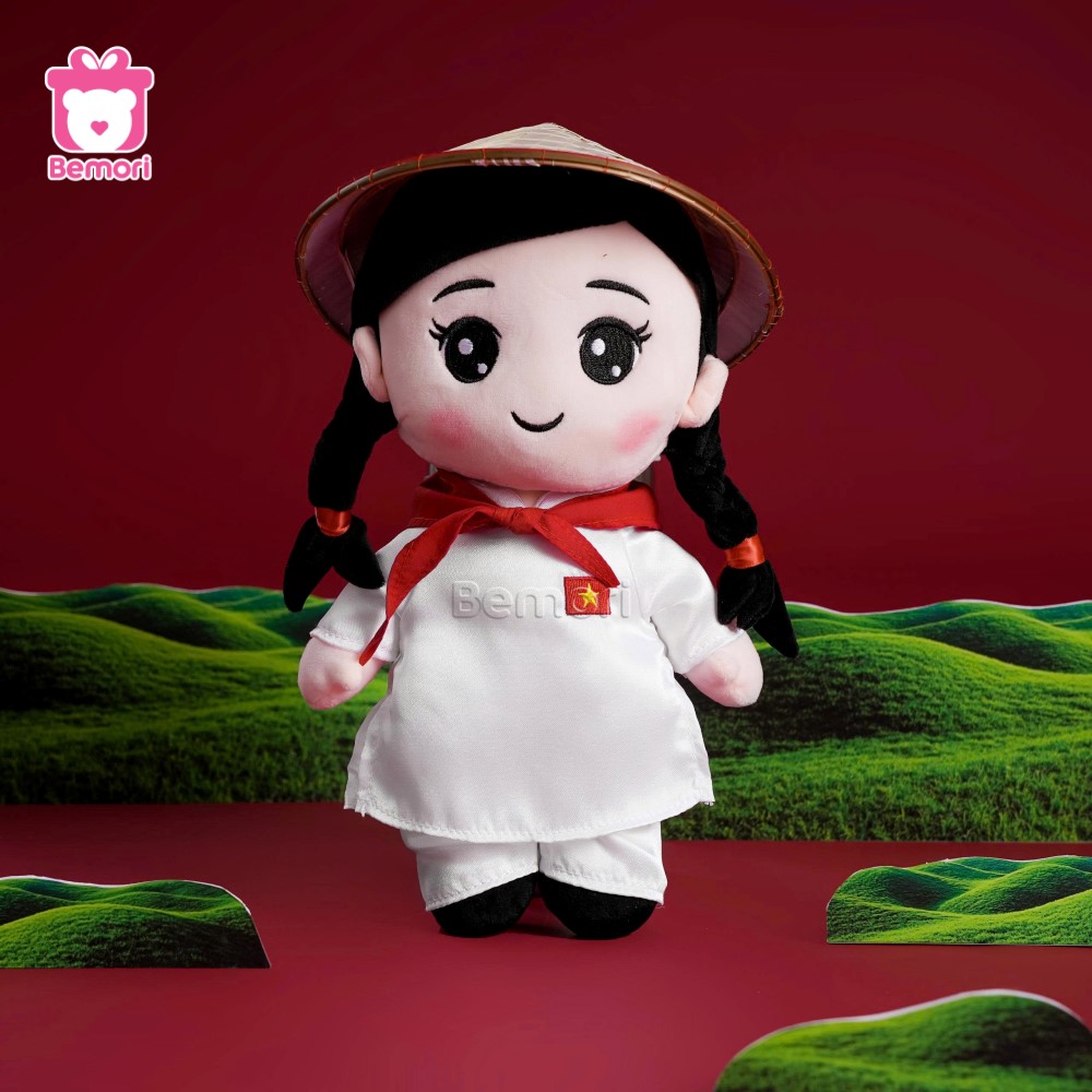 Gấu Bông Chú Công An Và Cô Gái Việt Nam
