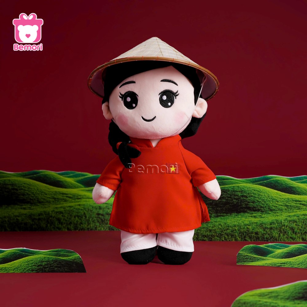 Gấu Bông Chú Công An Và Cô Gái Việt Nam