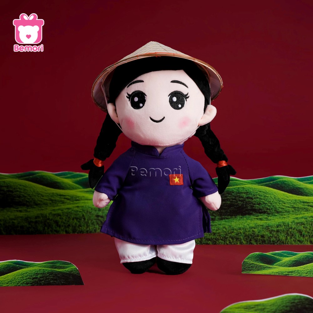 Gấu Bông Chú Công An Và Cô Gái Việt Nam