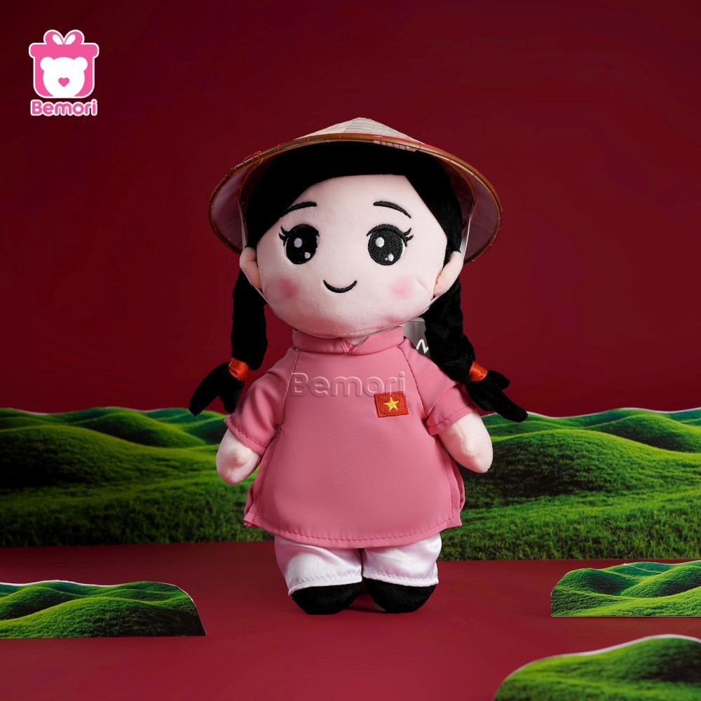 Gấu Bông Chú Công An Và Cô Gái Việt Nam