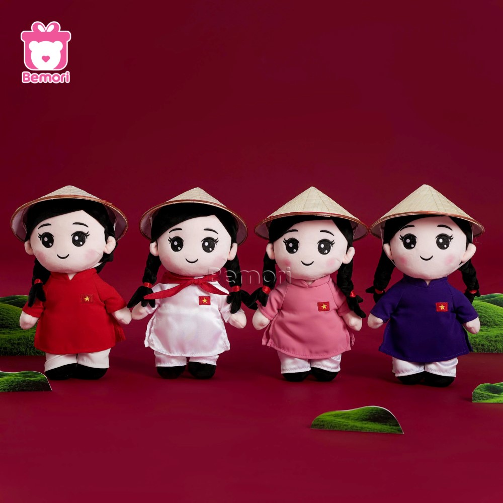 Gấu Bông Chú Công An Và Cô Gái Việt Nam