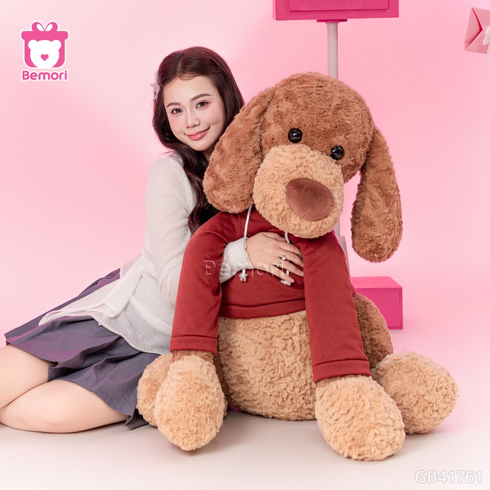 Chó Bông Tai Cụp Áo Nỉ Đỏ