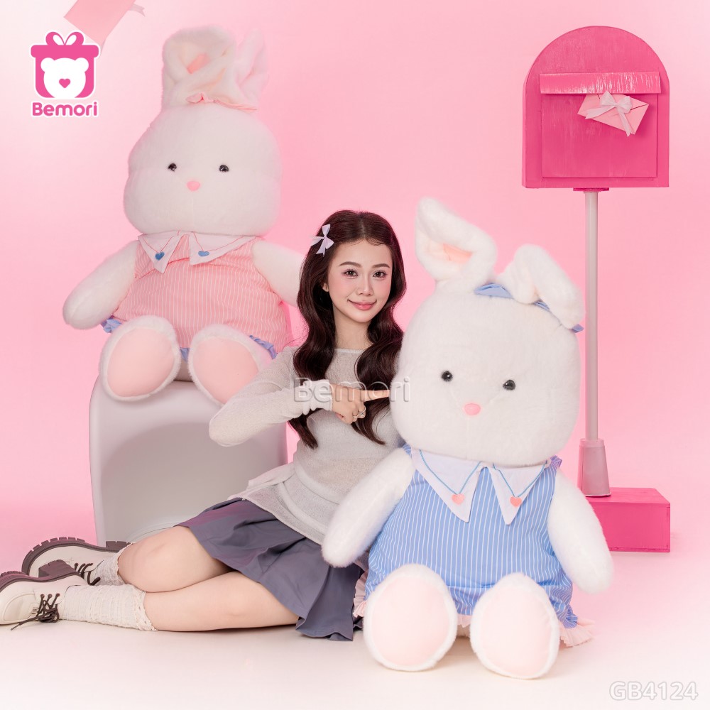 Thỏ Bông Váy Kẻ Xếp Ly