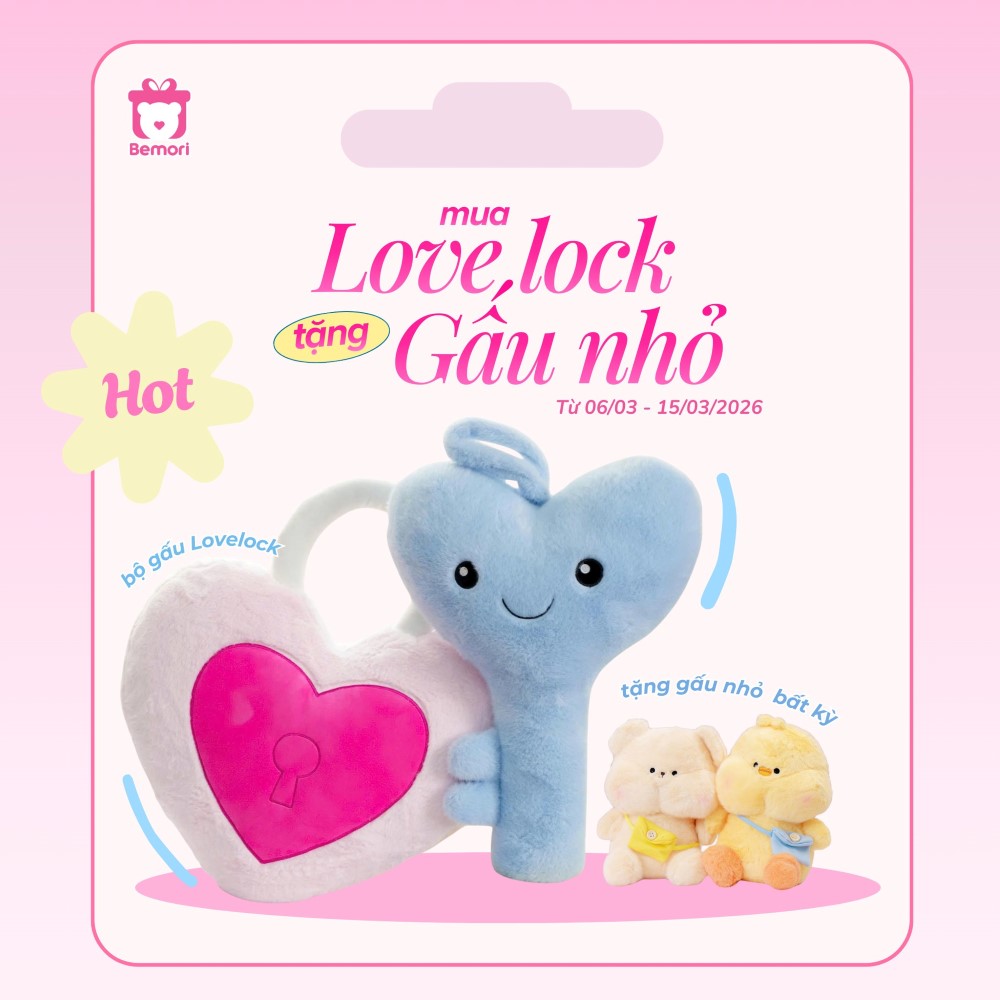[Hot Deal] Gấu bông Love Lock mua 1 tặng 1: Quà xinh nhân đôi, trao yêu thêm vui