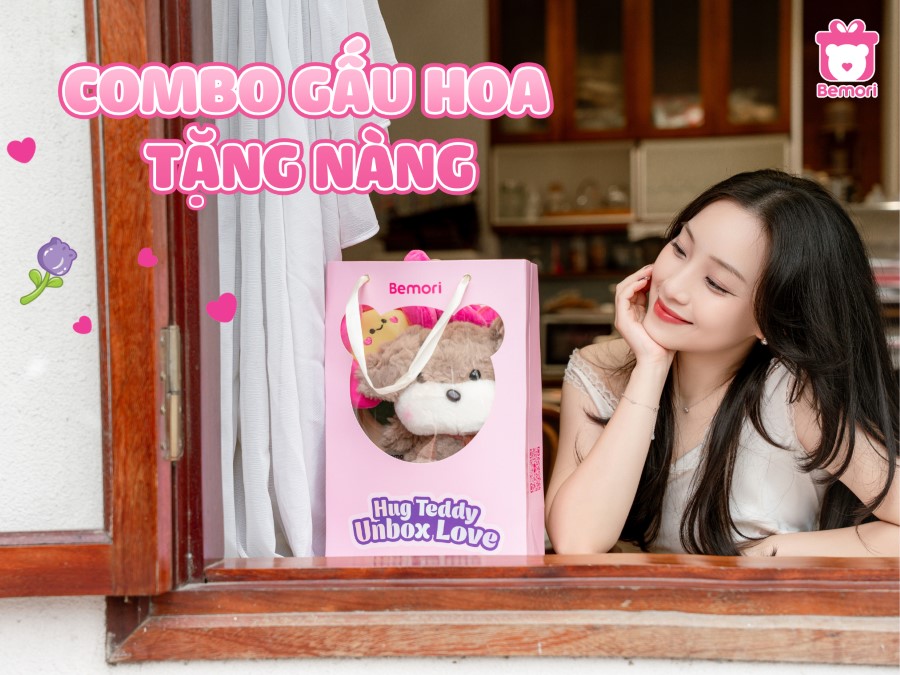 bộ sưu tập combo gấu hoa hoa tặng nàng