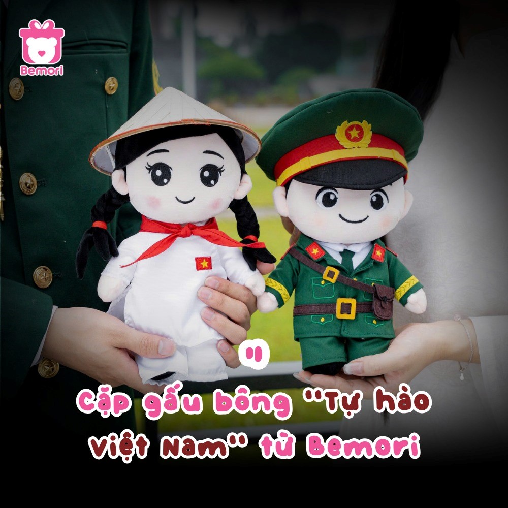 Cặp gấu bông Tự hào Việt Nam từ Bemori