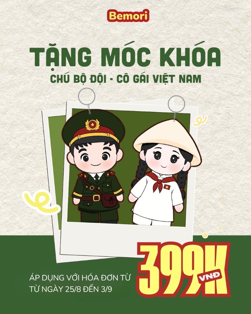 Deal yêu nước 2/9: Quà tặng móc khóa chú bộ đội
