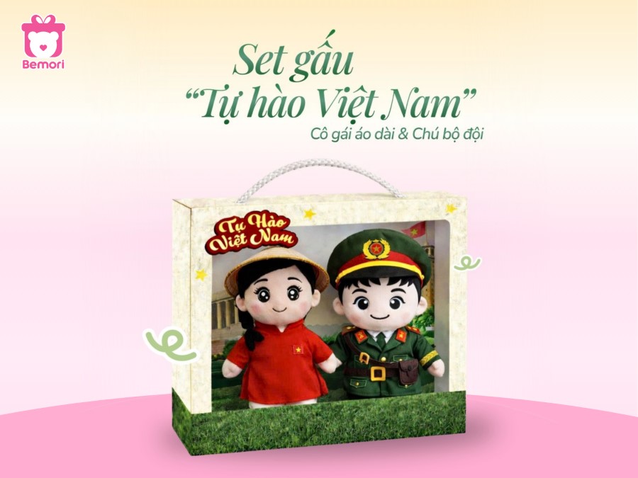 Gấu Bông Chú Bộ Đội – Cô Gái Áo Dài: Món Quà Cho Cô Gái Có Người Yêu Là Chiến Sĩ Bộ Đội