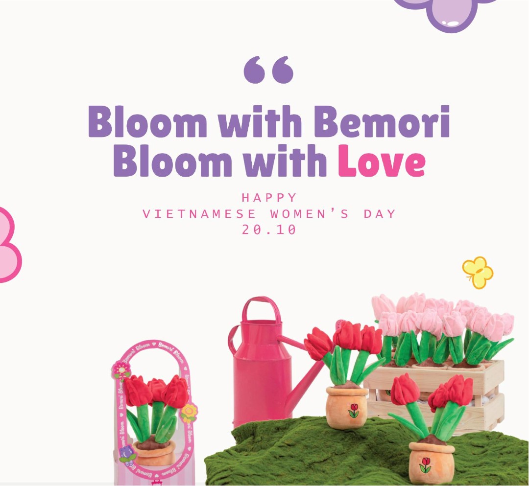 Bloom With Bemori – giỏ hoa bông xinh ngập tràn yêu thương
