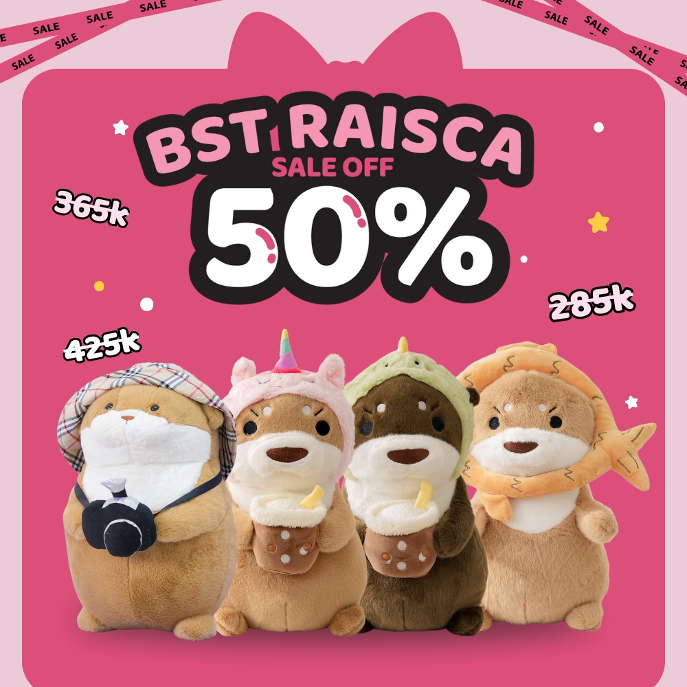 Gấu bông Raisca giảm 50% tại Bemori dịp cuối năm
