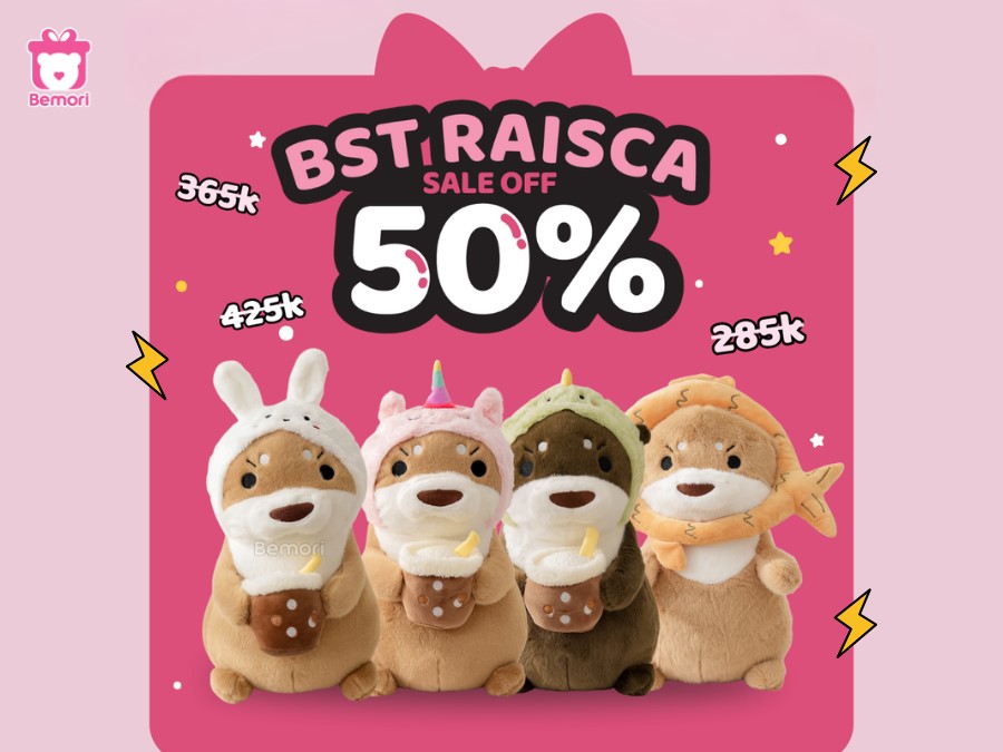 Gấu Bông Raisca Giảm 50% Các Mẫu Siêu Hot Tại Bemori