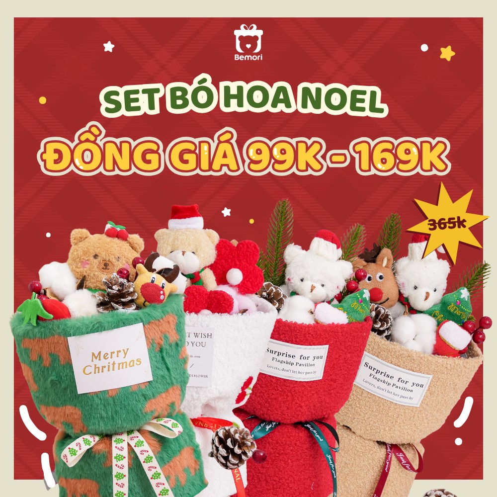 Set bó hoa Noel siêu xinh chỉ từ 99K tại Bemori