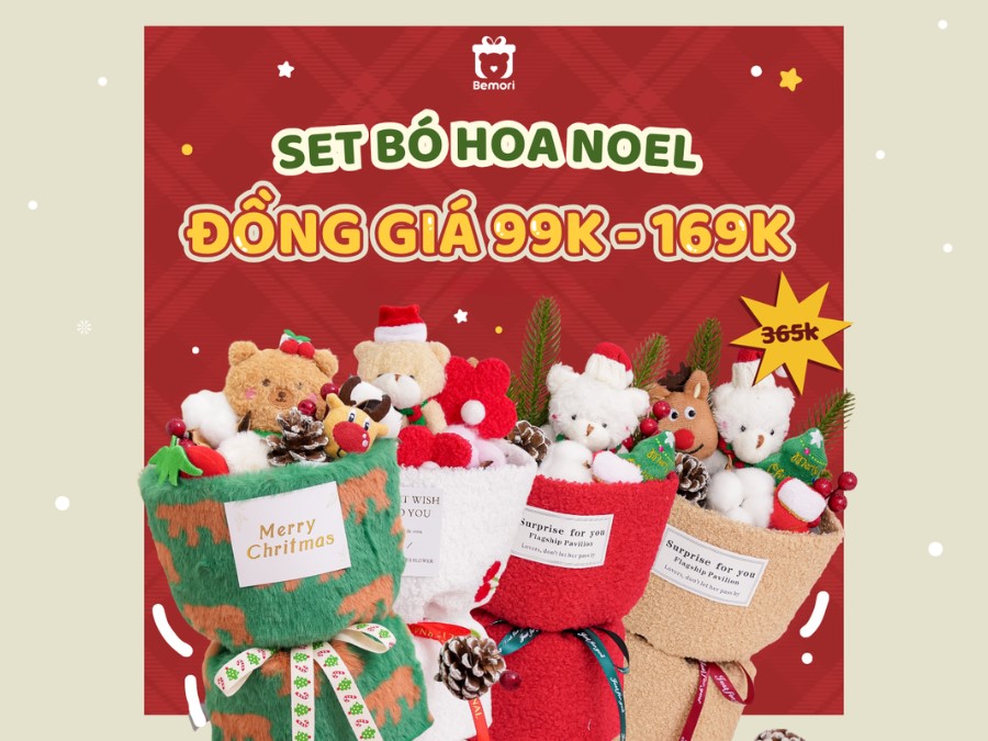 Set Bó Hoa Noel Đồng Giá Chỉ Từ 99K