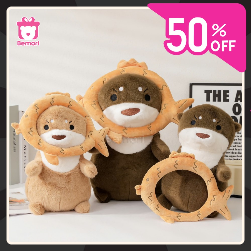 Gấu bông Raisca mũ cá giảm giá 50% tại Bemori