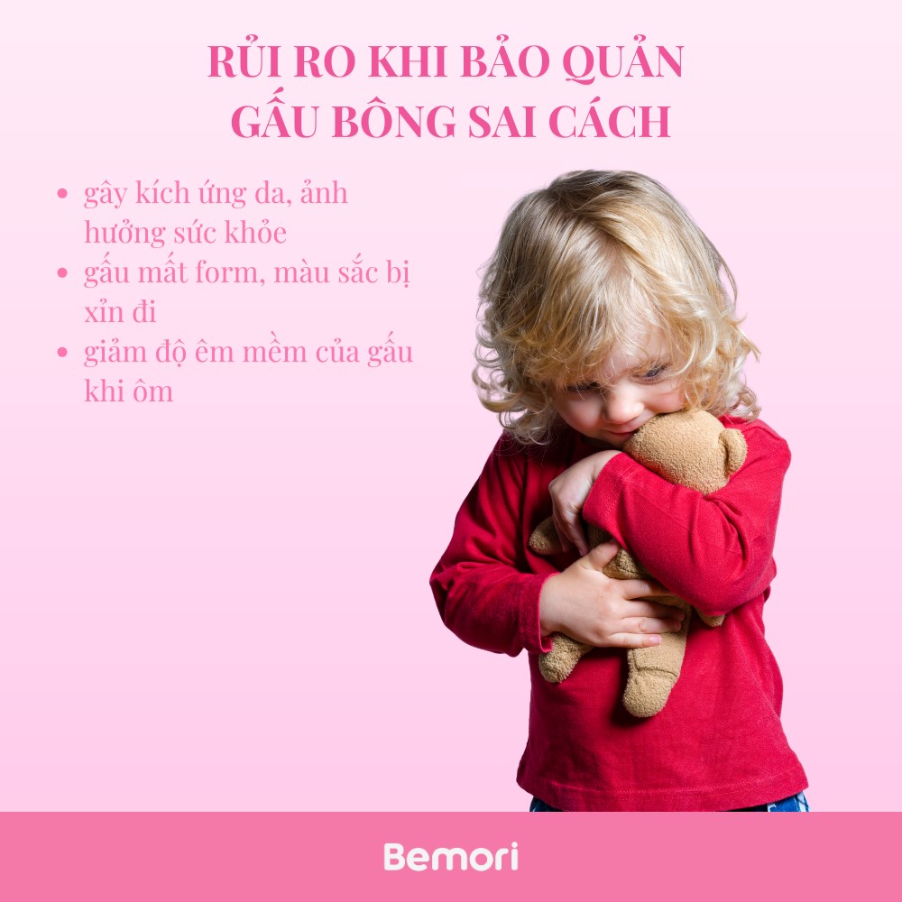 Rủi ro khi bảo quản gấu bông sai cách