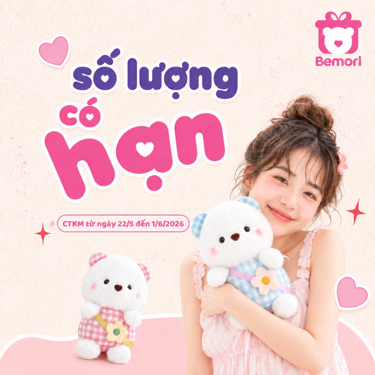 CTKM gấu bông 6K diễn ra từ 22/5 đến hết ngày 1/6/2026