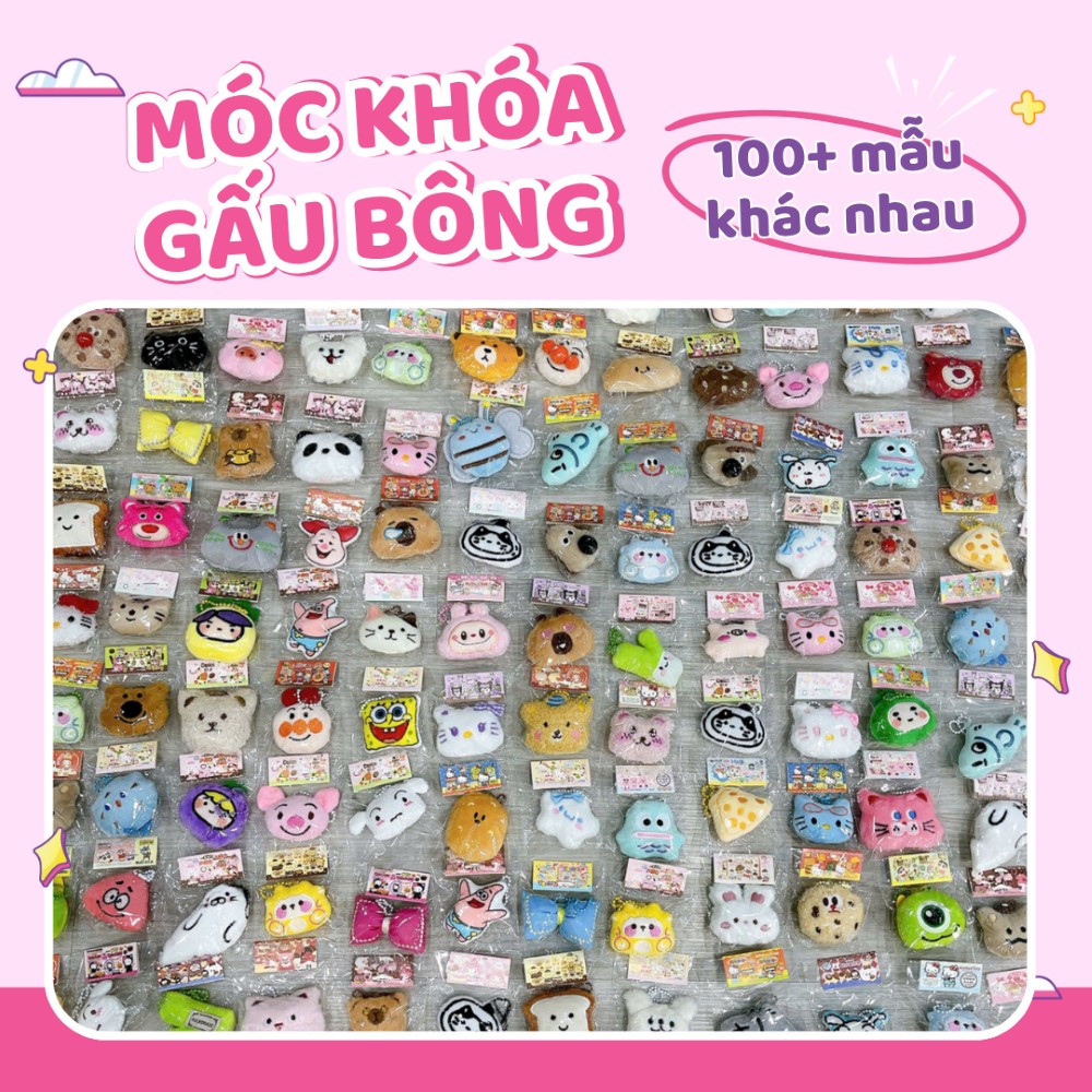 Hơn 100 mẫu móc khóa gấu bông khác nhau
