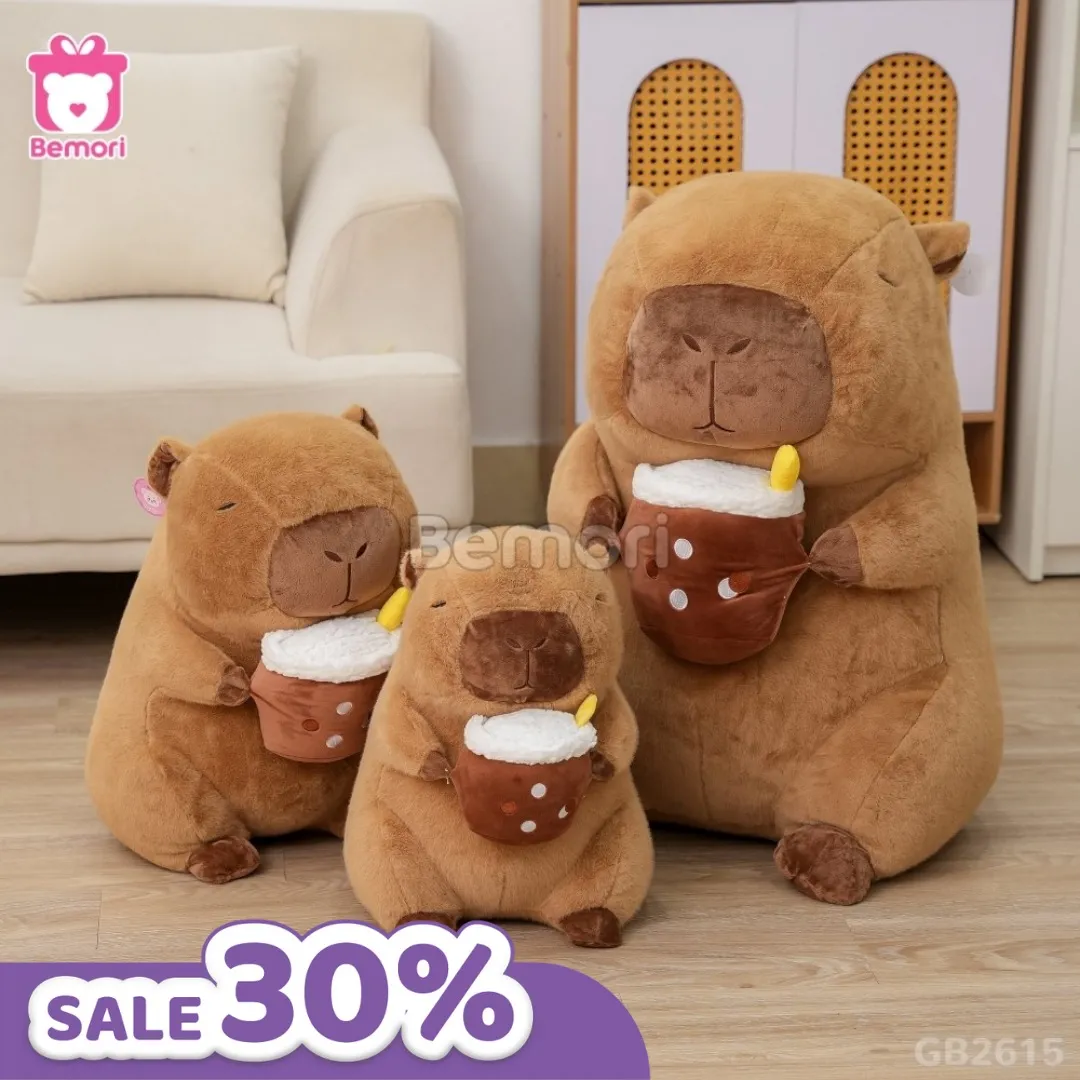 Gấu bông Capybara trà sữa