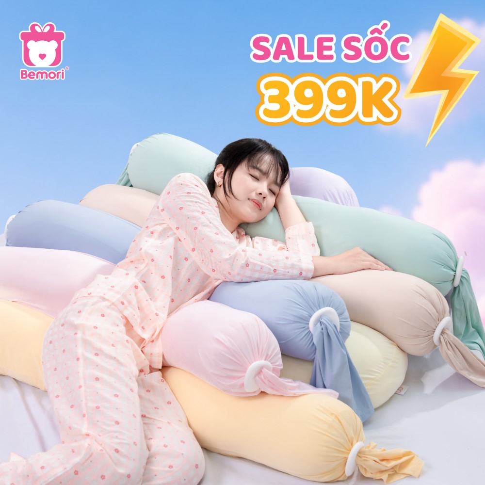 Giờ Vàng Bemori: Gối kem lạnh hình kẹo sale sốc còn 399K
