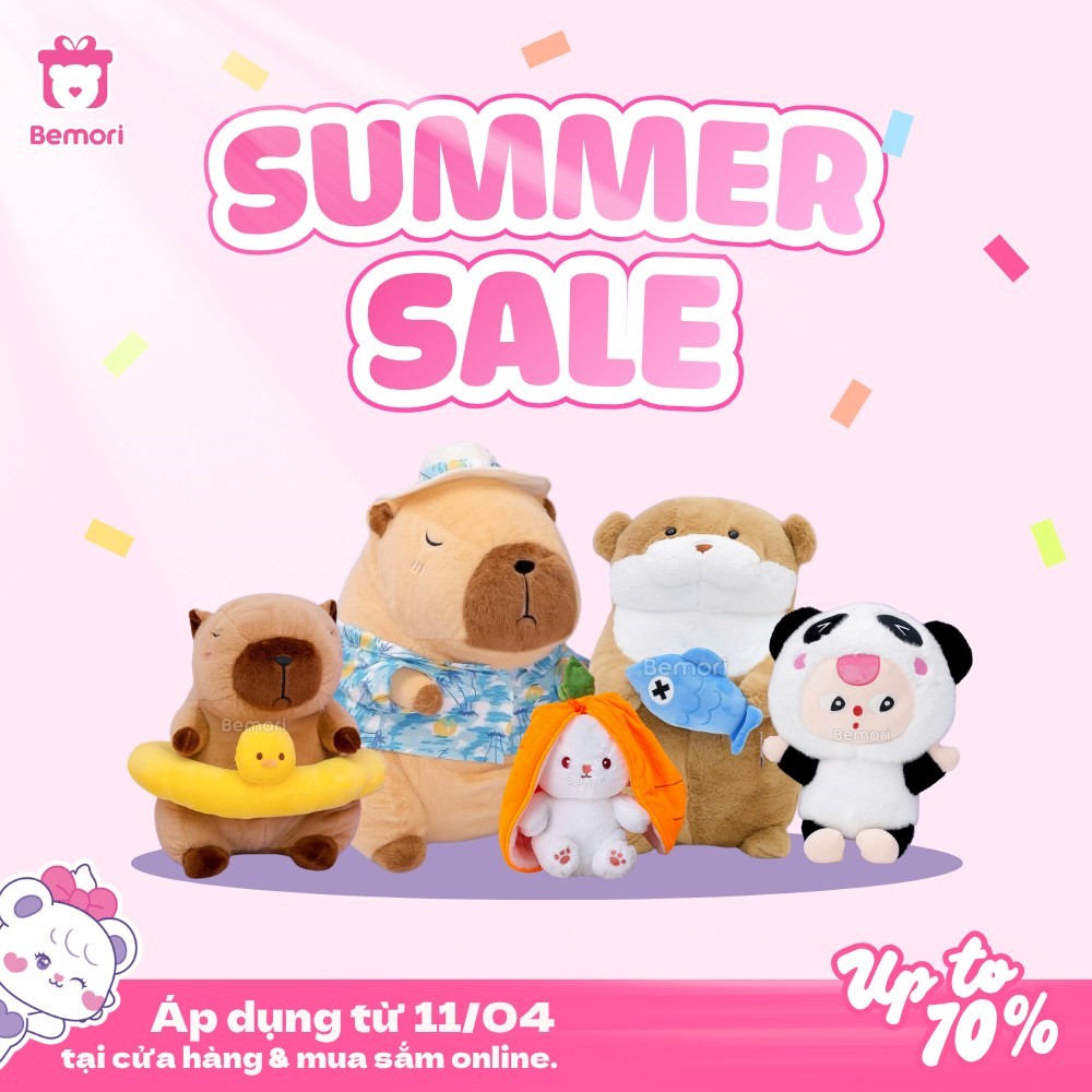 Cơn bão "Summer Sale" gấu bông giá rẻ đổ bộ Bemori