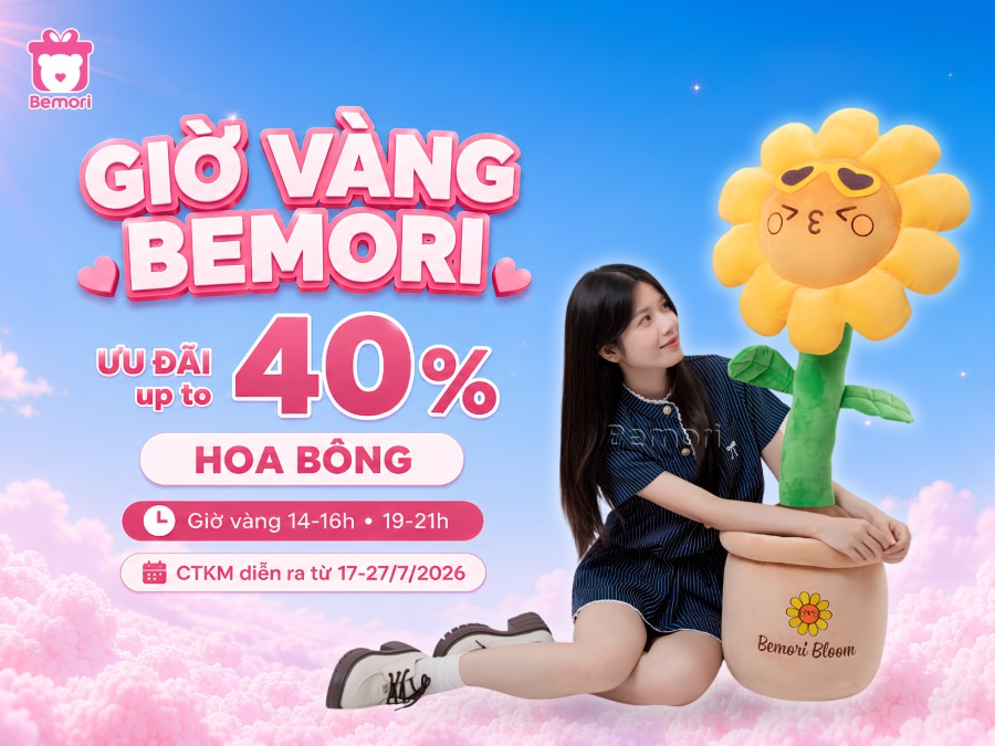 Giờ Vàng Bemori: Săn Ưu Đãi Hoa Bông Đến 40% – Gửi Trọn Yêu Thương
