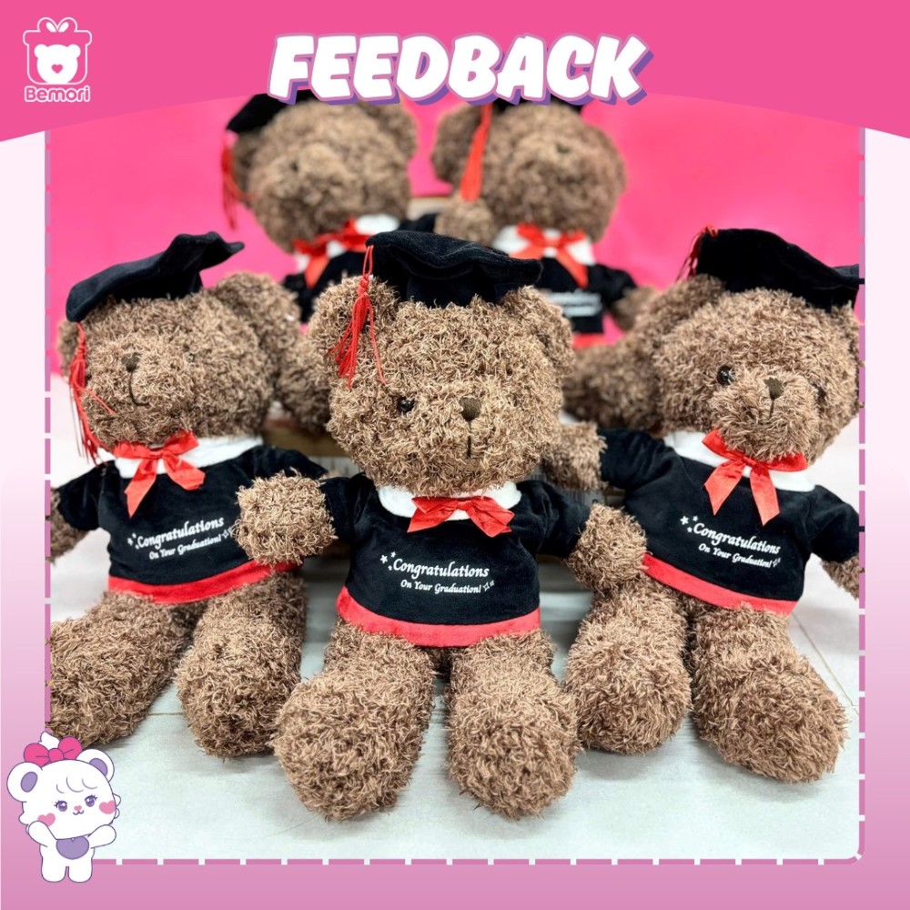 Feedback yêu về gấu bông tốt nghiệp in tên của Bemori