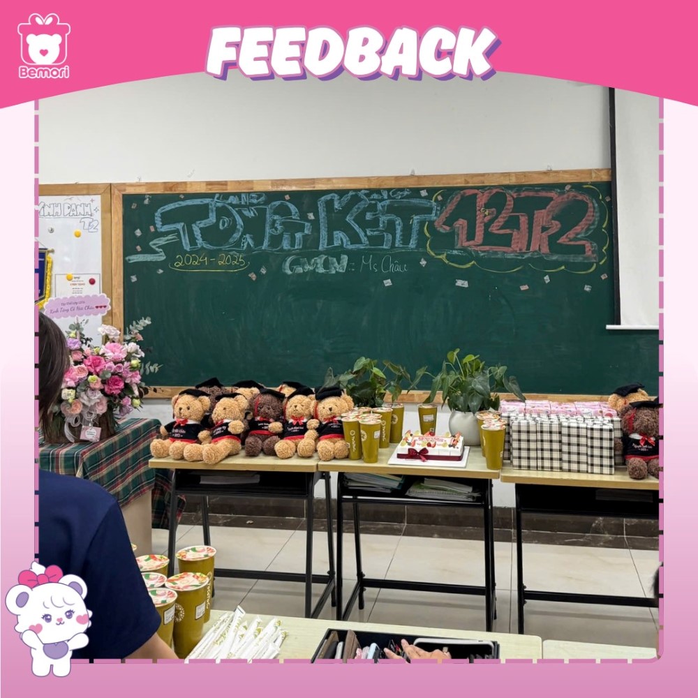 Feedback yêu về gấu bông tốt nghiệp in tên của Bemori