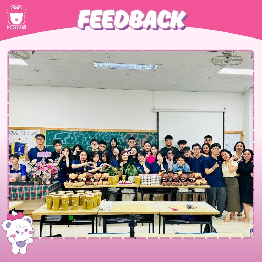 Feedback yêu về gấu bông tốt nghiệp in tên của Bemori