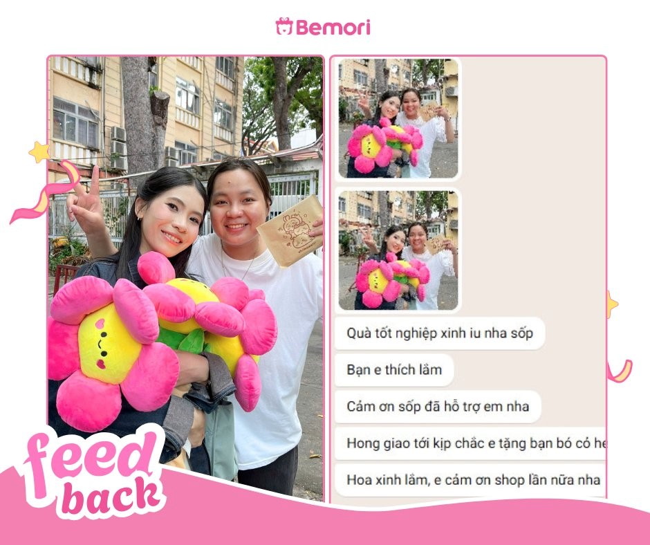 Những lời yêu thương của khách khi nhận gấu bông tốt nghiệp của Bemori