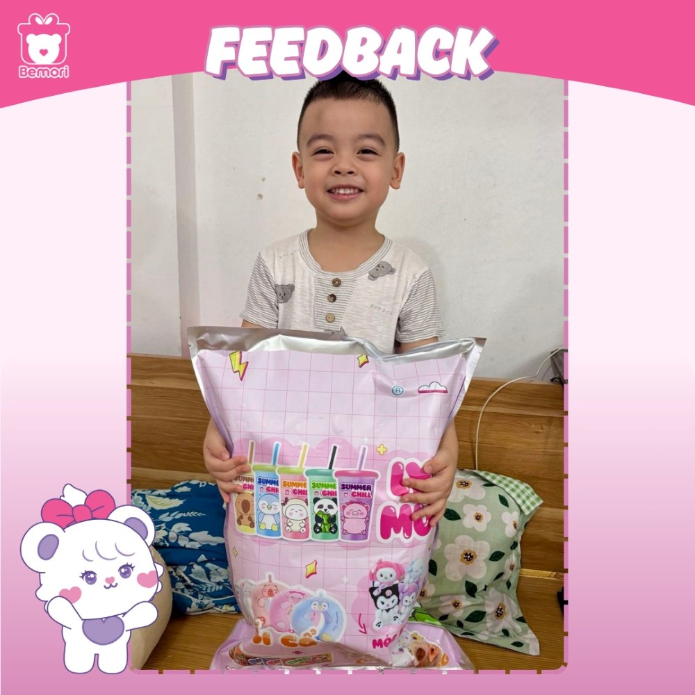 Feedback xé túi mù khổng lồ của khách nhí đáng yêu nhà Bemori